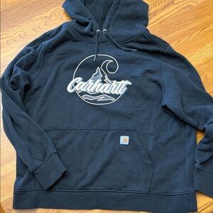 Carhartt Black Pullover Hoodie with Mountain Script Logo